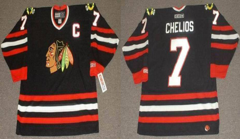 2019 Men Chicago Blackhawks #7 Chelios black CCM NHL jerseys